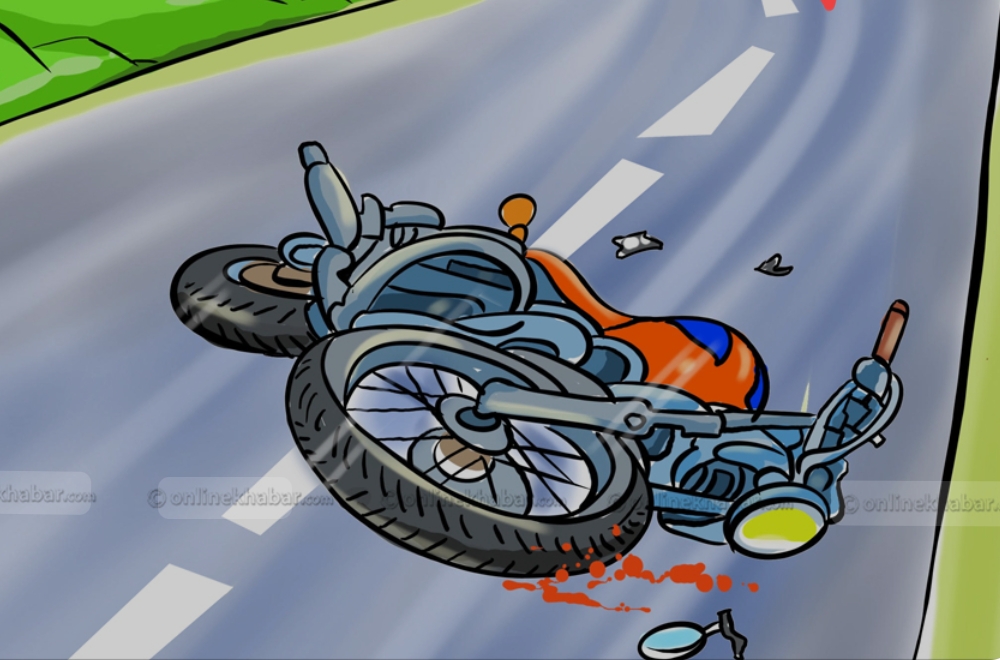 मोटरसाइकल दुर्घटना हुँदा दुई जनाको मृत्यु
