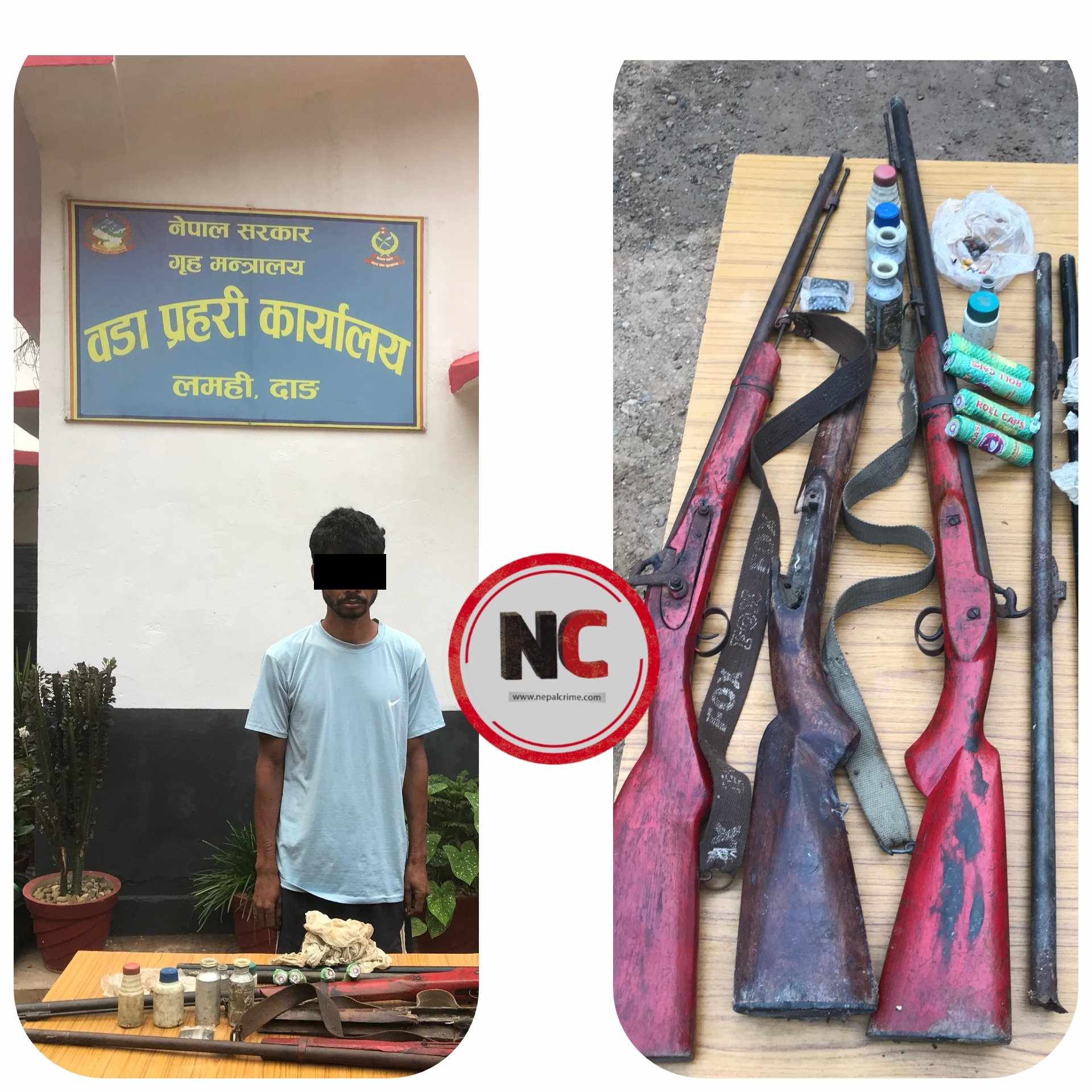 भरुवा बन्दुकहरूसहित एकजना पक्राउ