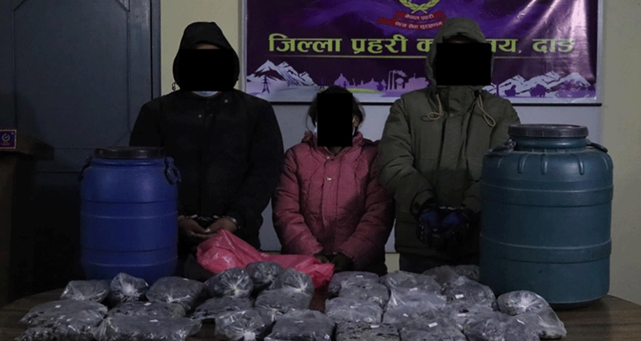 लागूऔषध चरेससहित तीनजना पक्राउ