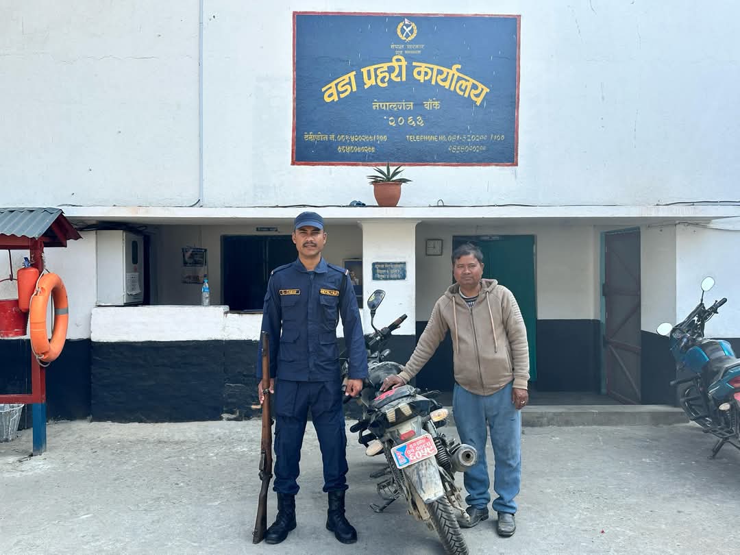 मोटरसाइकल फेलापारी सवारी साधनलाई वडा प्रहरी कार्यालय बाँकेले बुझायो