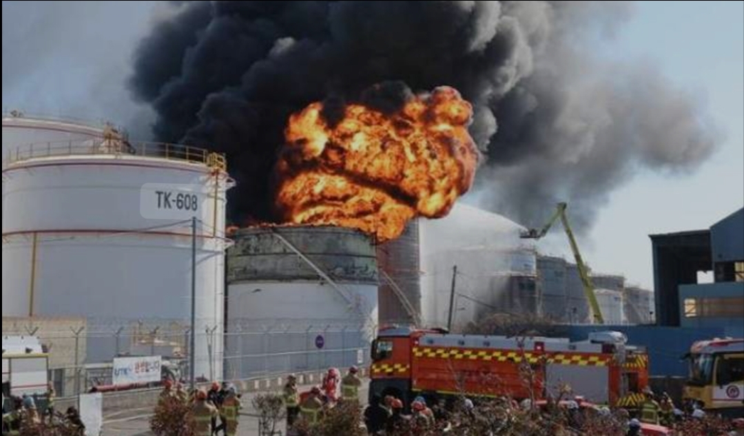 दक्षिण कोरियाको तेल भण्डारण ट्याङ्की विस्फोटमा सोमबार एक कामदारको मृत्यु