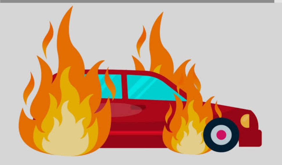 गुडिरहेको कारमा आगलागी