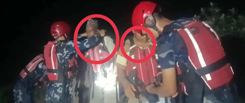 बाँकेको राप्ती नदिमा फसेका तीन जनाको सकुशल उद्धार