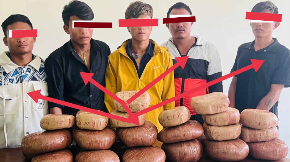 ४० किलो गाँजा र नगदसहित पाँच जना पक्राउ