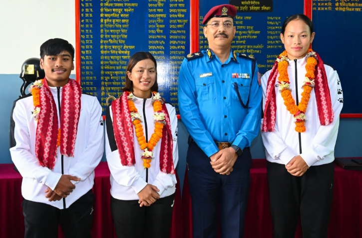 नेपाल प्रहरीले अन्तर्राष्ट्रिय कराँते प्रतियोगितामा पदक विजेता एरिका गुरुङलाई सम्मान